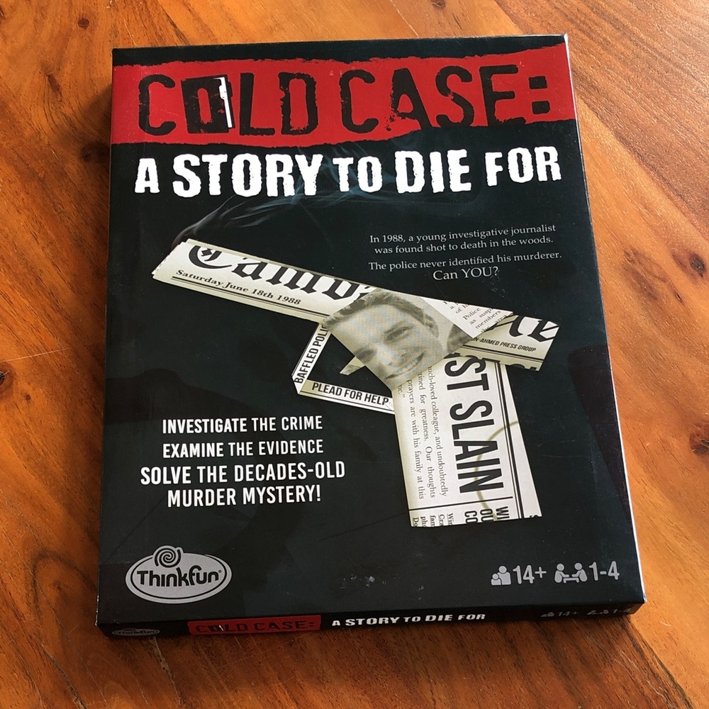 ThinkFun Cold Case: A Story to Die For Board Game - Black & Red